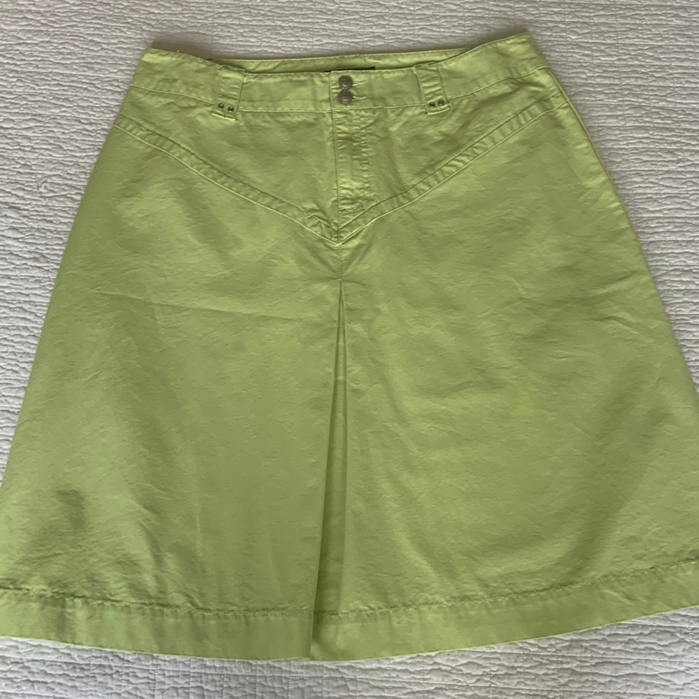 ADDITION ELLE LIGHT GREEN COTTON A-LINE SKIRT / SIZE 16